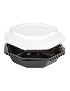 ▷ Embalagem de Plástico Preto para Saladas 500 cc com Tampa - Envio em 24h.