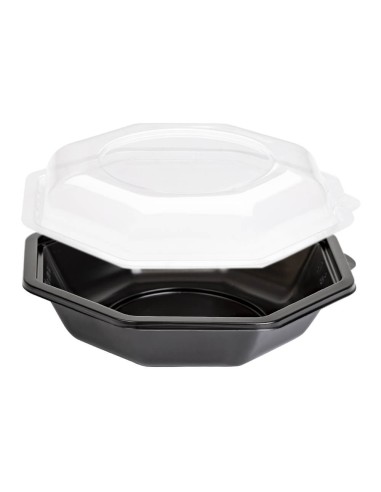 ▷ Embalagem de Plástico Preto para Saladas 500 cc com Tampa - Envio em 24h.