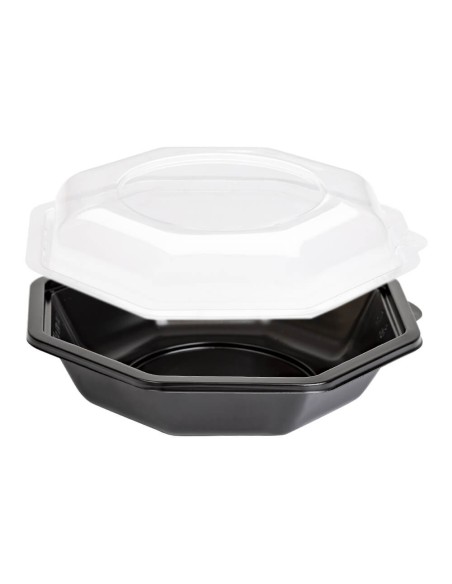 ▷ Embalagem de Plástico Preto para Saladas 500 ml com Tampa - Envio em 24h.