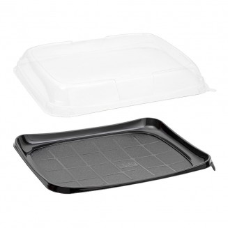 Bandeja plastico rectangular comida rapida Blanco