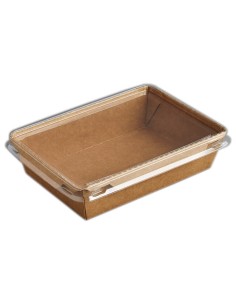 ▶️ Tabuleiro de papel 500cc + Tampa PET (450 unidades) - Embalagens ecológicas