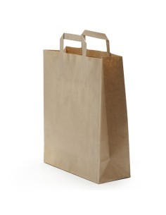 ▶️ Saco de papel ALTA com alças Kraft 24x14x40cm (250 Uds) - Sacos biodegradáveis