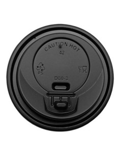 ▶️ Tampa para copo de café 9 OZ preta Ø 80 mm (100 Unid.) 2