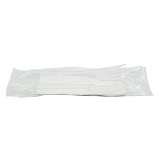 CONJUNTO DE TALHERES REUTILIZÁVEIS TRANSPARENTES (4 PEÇAS)