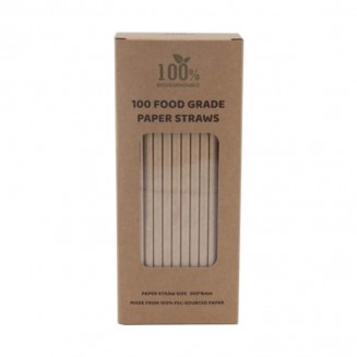 PAJITA DE PAPEL ENFUNDADA KRAFT 20 CM. X Ø6MM (5.000 UDS.)