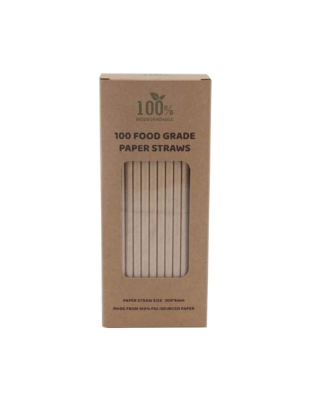 ▷ Palhinha de papel embalada castanha 20 cm. X 6 mm - Envio 24-48H✅✅