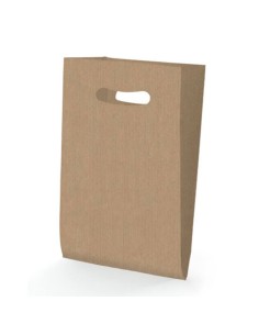 SACO ASA MOLDADO KRAFT 24X40+10 cm. (250 Unid.)
