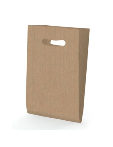 SACO ASA MOLDADO KRAFT 24X40+10 cm. (250 Unid.)
