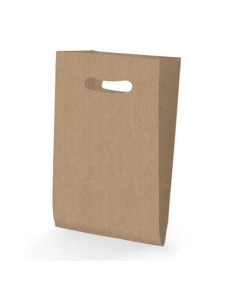 SACO ASA MOLDADO KRAFT 24X40+10 cm. (250 Unid.)