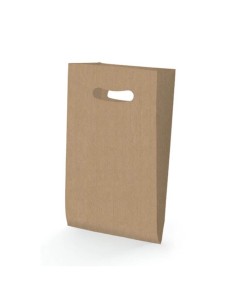 SACO ASA TROQUELADA KRAFT 18X29+6 cm. (250 Uds.)