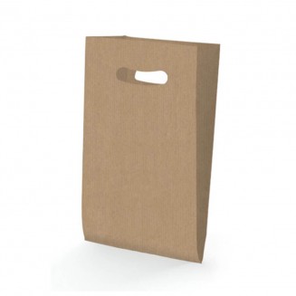 SACO ASA TROQUELADA KRAFT 18X29+6 cm. (250 Unid.)