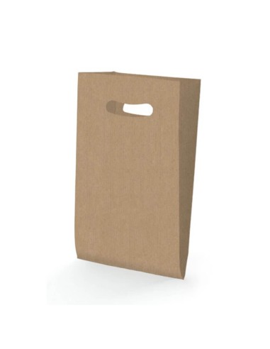 SACO ASA TROQUELADA KRAFT 18X29+6 cm. (250 Uds.)