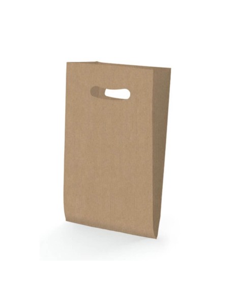 SACO ASA TROQUELADA KRAFT 18X29+6 cm. (250 Uds.)