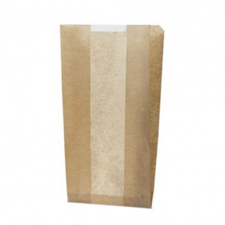 BOLSA PAPEL KRAFT CON VENTANA 24X43+6 (100 Uds.)