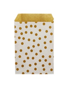 ▷ Saco de Prenda com Bolinhas Branco 11X21+5 cm. (250 Uds.) - Embalagens 24h