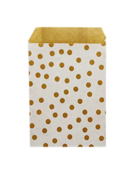 ▷ Saco de Prenda com Bolinhas Branco 11X21+5 cm. (250 Uds.) - Embalagens 24h