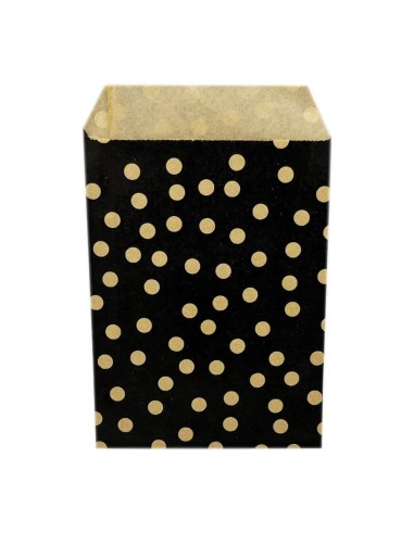 ▷ Saco Presente Bolinhas Preto 8X13 cm. (250 Uds.) - Envio 24h