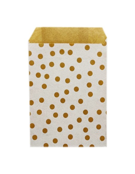 ▷ Saco de Prenda de Presente Bolinhas Branco 21X38+7 cm. (250 Uds.) - Envio 24h