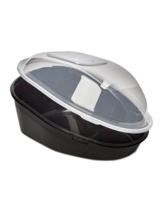 ▶︎ Embalagem para frango preta com tampa 242X181X112 mm. (90 Unid.)