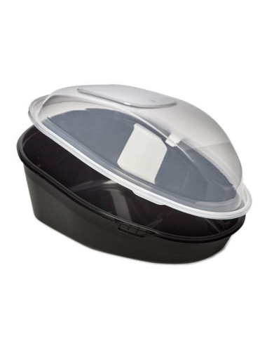 ▶︎ Embalagem para frango preta com tampa 242X181X112 mm. (90 Unid.)
