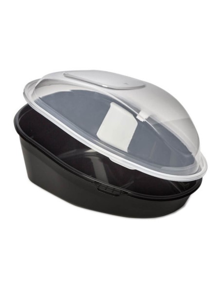▶︎ Embalagem para frango preta com tampa 242X181X112 mm. (90 Unid.)