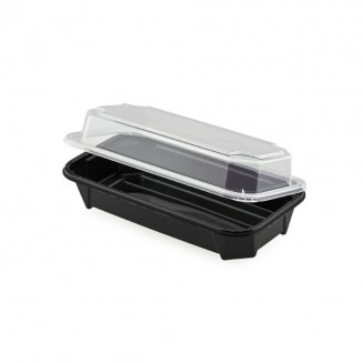 BANDEJA SUSHI + TAPA 160X82X28 mm. (540 Uds.)