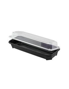 ▶︎ Tabuleiro para sushi preto + Tampa 214X83X28 mm. (270 Uds.)