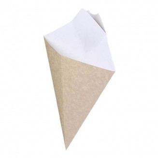 CONE PARA FRITOS COM MOLHEIRA KRAFT 215X270 mm (500 Unid.)