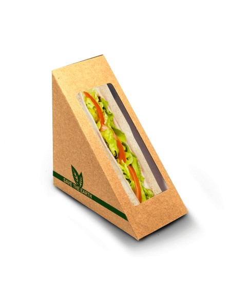 EMBALAGEM PARA SANDUÍCHE DE PAPEL 123X123X72 mm (400 Uds.)