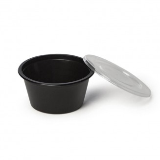 TARRINA PARA SALSAS NEGRA 50 cc + Tapa (140 Uds.)