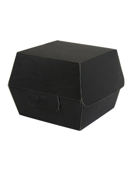 ▷ Caixa para hambúrguer em cartão preto 13X12,5X9 cm. – Envio em 24h.