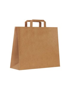 ▷ Saco de Papel Com Asas Kraft 26X14X32 cm - Envio 24h.