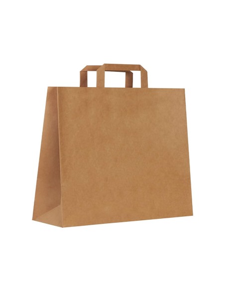 ▷ Saco de Papel Com Asas Kraft 26X14X32 cm - Envio 24h.