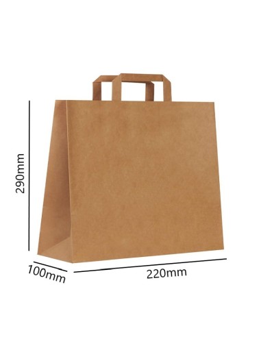 ▷ Saco de Papel Com Asas Kraft 22X10X29 cm - Envio 24h.