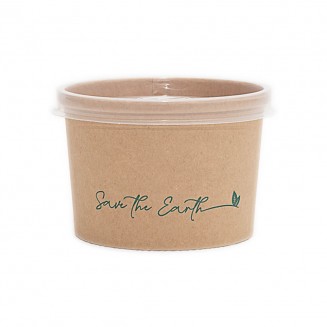 TARRINA REDONDA KRAFT + TAMPA PP 250 cc (100 Unid.)