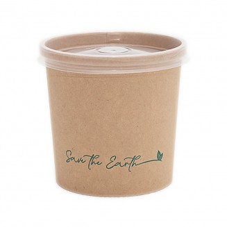 TARRINA REDONDA KRAFT + TAMPA PP 450 cc (100 Unid.)