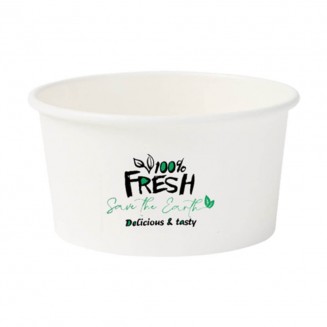 TARRINA DE GELADO BRANCA 6 Oz 180 ml. (100 Unid.)