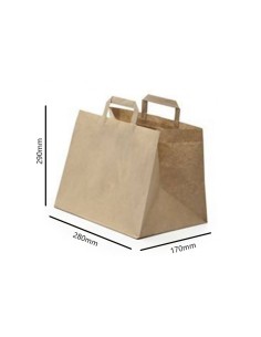 ▷ Saco de Papel Kraft com Alças 28X17X29 cm. - Envio 24h. 2