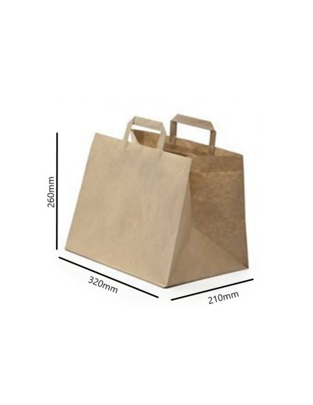 ▷ Saco de Papel Kraft com Asas 32X21X26 cm - Envio em 24h.