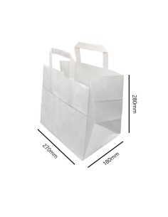 ▷ Bolsa de Papel con Asas Blanca 26X18X25 - Envío 24h. 2