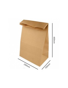 ▷ Bolsa de Papel Kraft Sin Asas 25+15X43,5 cm - Envío 24h. 2