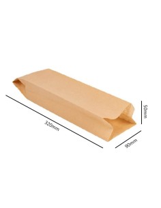 ▶️Bolsa para Bocadillo Kraft antigrasa (9X32+5cm) - Bolsas de papel 2