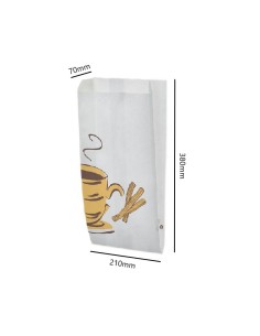▶️ Saco para churros anti-gordura 21x38+7cm - Saco para loja de churros 2