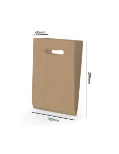 SACO ASA TROQUELADA KRAFT 18X29+6 cm. (250 Uds.) 2