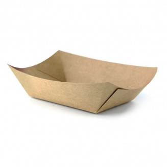 BANDEJA DE PAPEL KRAFT ANTI-GORDURA 650 cc. 137X85X5 mm (500 Unidades)