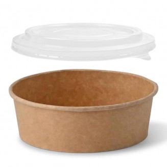 PACK ENSALADERA DE PAPEL KRAFT 1.300 cc + TAPA (300 Uds.)