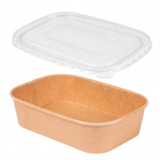 PACK ENVASE RECTANGULAR KRAFT 500 cc + TAPA (300 Uds.)