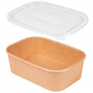 PACK ENVASE RECTANGULAR KRAFT 750 cc + TAPA (300 Uds.)