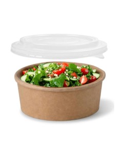 ✅ Pack Ensaladera de Papel Kraft 1.100 cc + TAPA - Envío Gratuito 24h. 2
