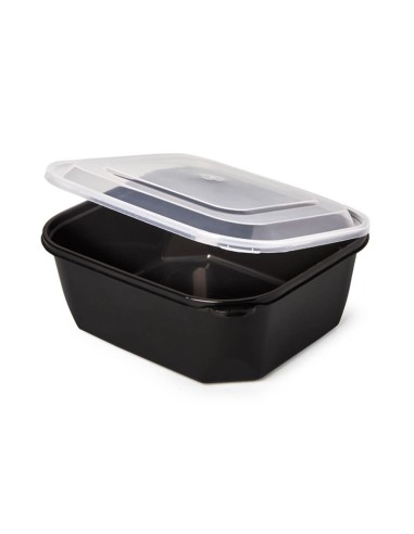 ▷ Embalagem de Plástico Preto 750 cc para Micro-ondas - Envio 24 h.